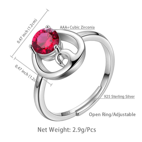 Cancer Ring July Ruby Birthstone Zodiac - Rings - Aurora Tears