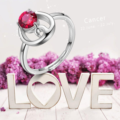 Cancer Ring July Ruby Birthstone Zodiac - Rings - Aurora Tears