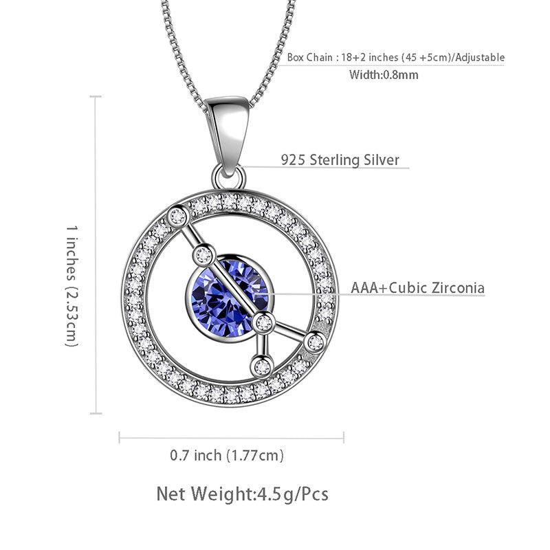 Zodiac Cancer Necklace Tanzanite Birthstone Pendant - Necklaces - Aurora Tears