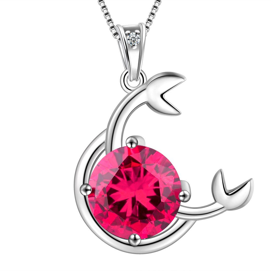Zodiac Cancer Necklace July Birthstone Pendant Crystal - Necklaces - Aurora Tears