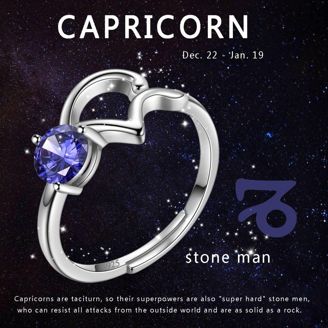 Capricorn Ring December Tanzanite Birthstone Zodiac - Rings - Aurora Tears