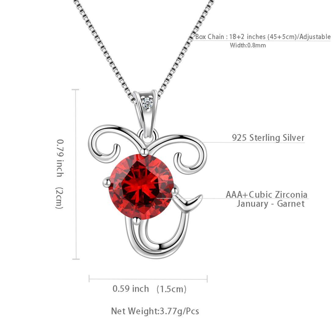 Capricorn Zodiac Necklace January Birthstone Pendant Crystal - Necklaces - Aurora Tears
