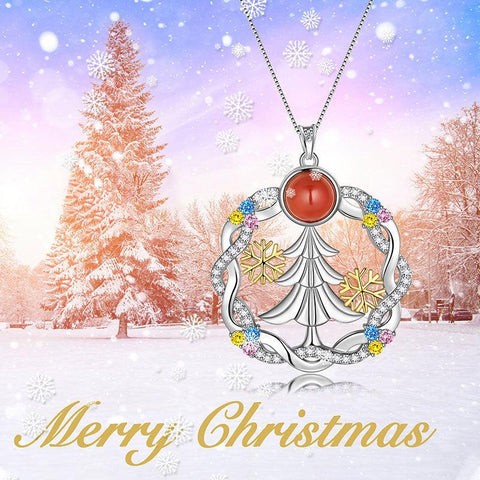 Christmas Tree Necklaces Pendant Sterling Silver - Necklaces - Aurora Tears