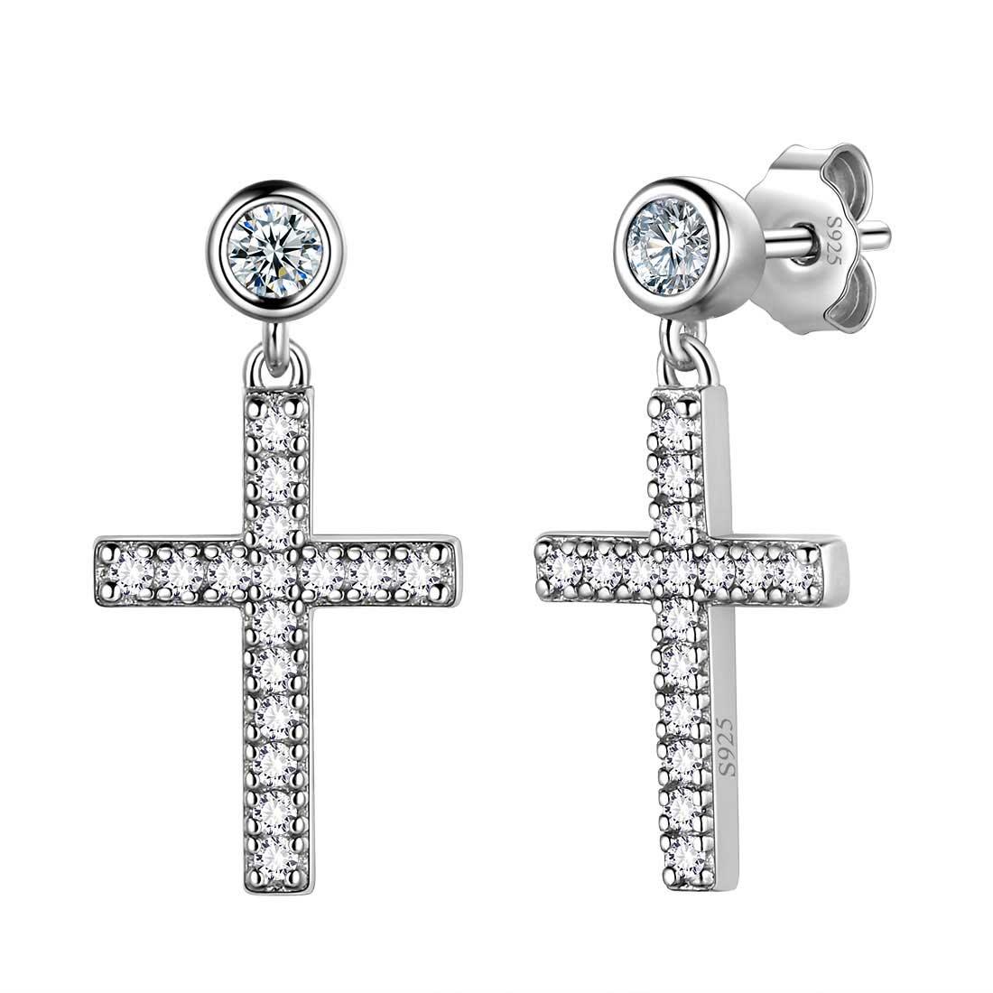 rubis animal crossing - 7 Boutique Femmes Boucles d'Oreilles Classiques Petite Croix Homme Argent Sterling 925 – Aurora Tears