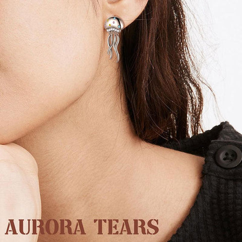 Cute Jellyfish Drop Dangle Earrings 925 Sterling Silver - Earrings - Aurora Tears