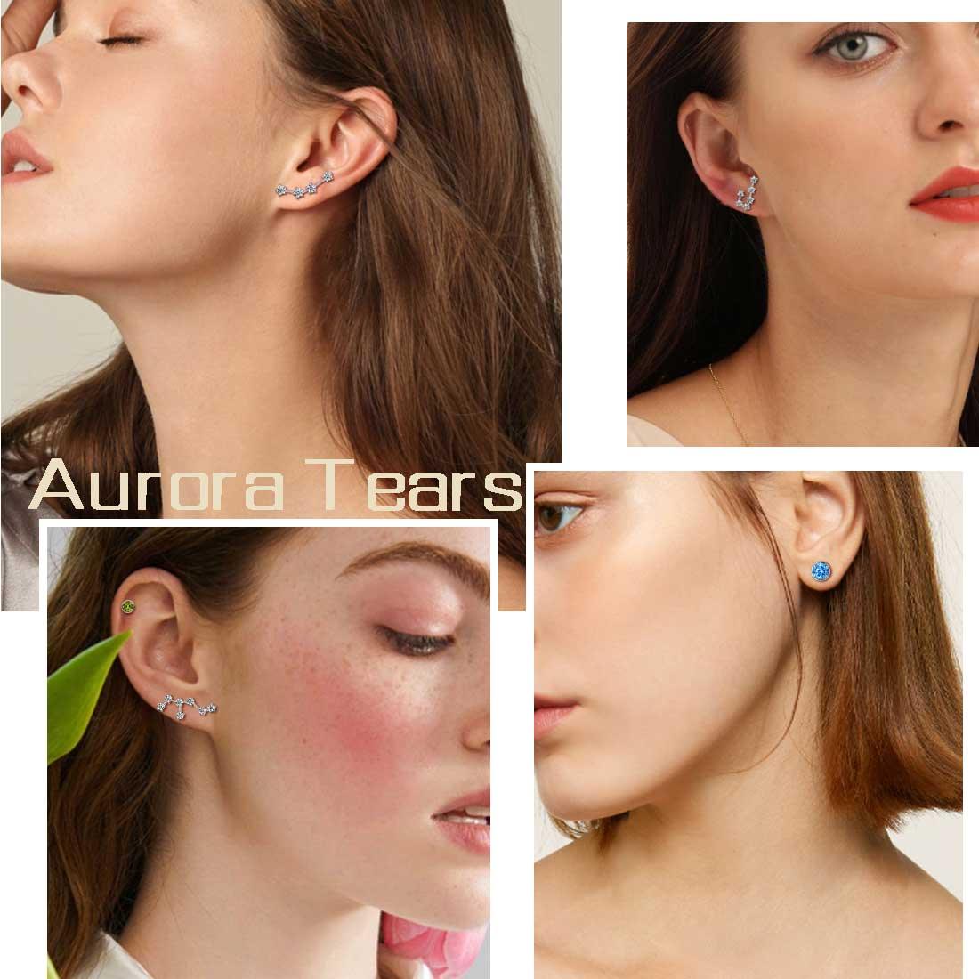 Virgo Earrings August Birthstone Zodiac Studs - Earrings - Aurora Tears