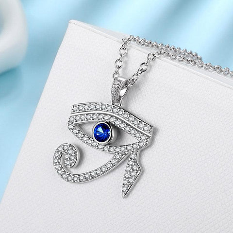 Egyptian Eye of Horus Necklace Pendant Charm 925 Sterling Silver - Necklaces - Aurora Tears