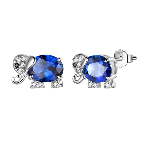 Elephant Birthstone September Sapphire Earrings - Earrings - Aurora Tears