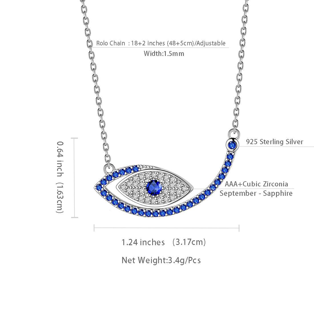 Evil Eye Necklace Pendant Amulet Jewelry Sterling Silver - Necklaces - Aurora Tears