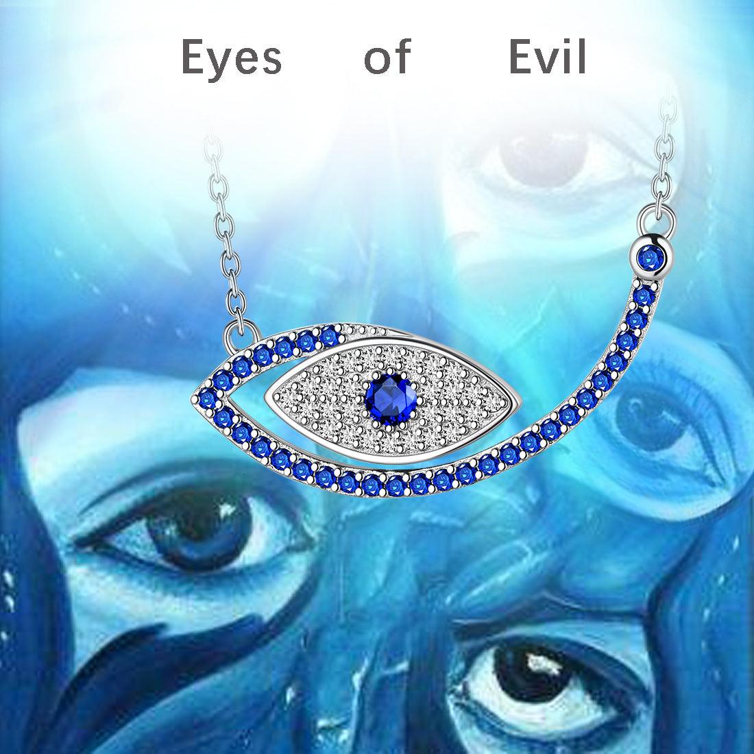 Evil Eye Necklace Pendant Amulet Jewelry Sterling Silver - Necklaces - Aurora Tears
