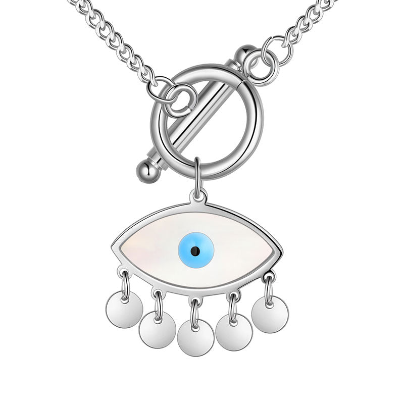 Evil Eye Necklace Pendant Stainless Steel - Necklaces - Aurora Tears