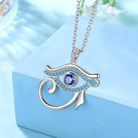 Eye of Horus Necklace Pendant Charm 925 Sterling Silver - Necklaces - Aurora Tears