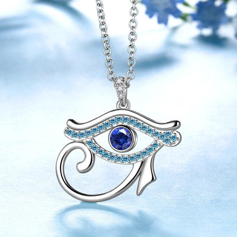 Eye of Horus Necklace Pendant Charm 925 Sterling Silver - Necklaces - Aurora Tears