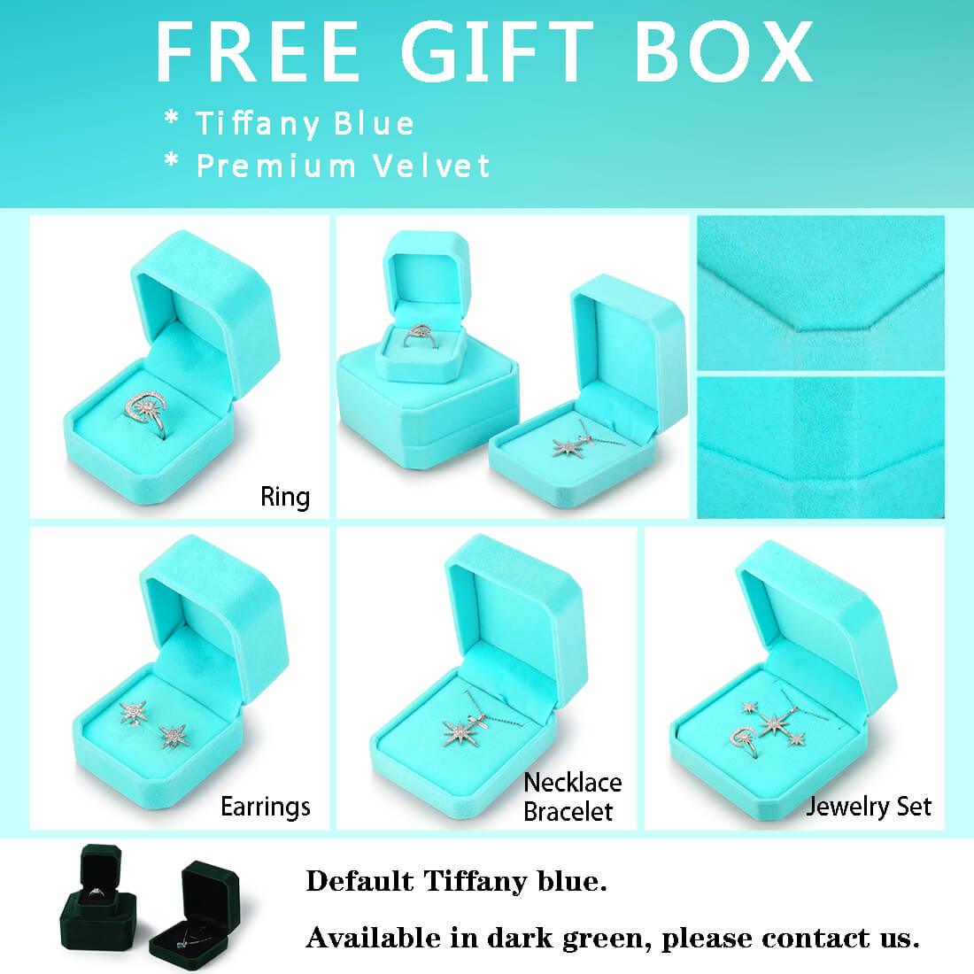 3D Cube Birthstone March Aquamarine Jewelry Set 3PCS - Jewelry Set - Aurora Tears