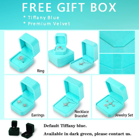 3D Cube Birthstone March Aquamarine Jewelry Set 3PCS - Jewelry Set - Aurora Tears