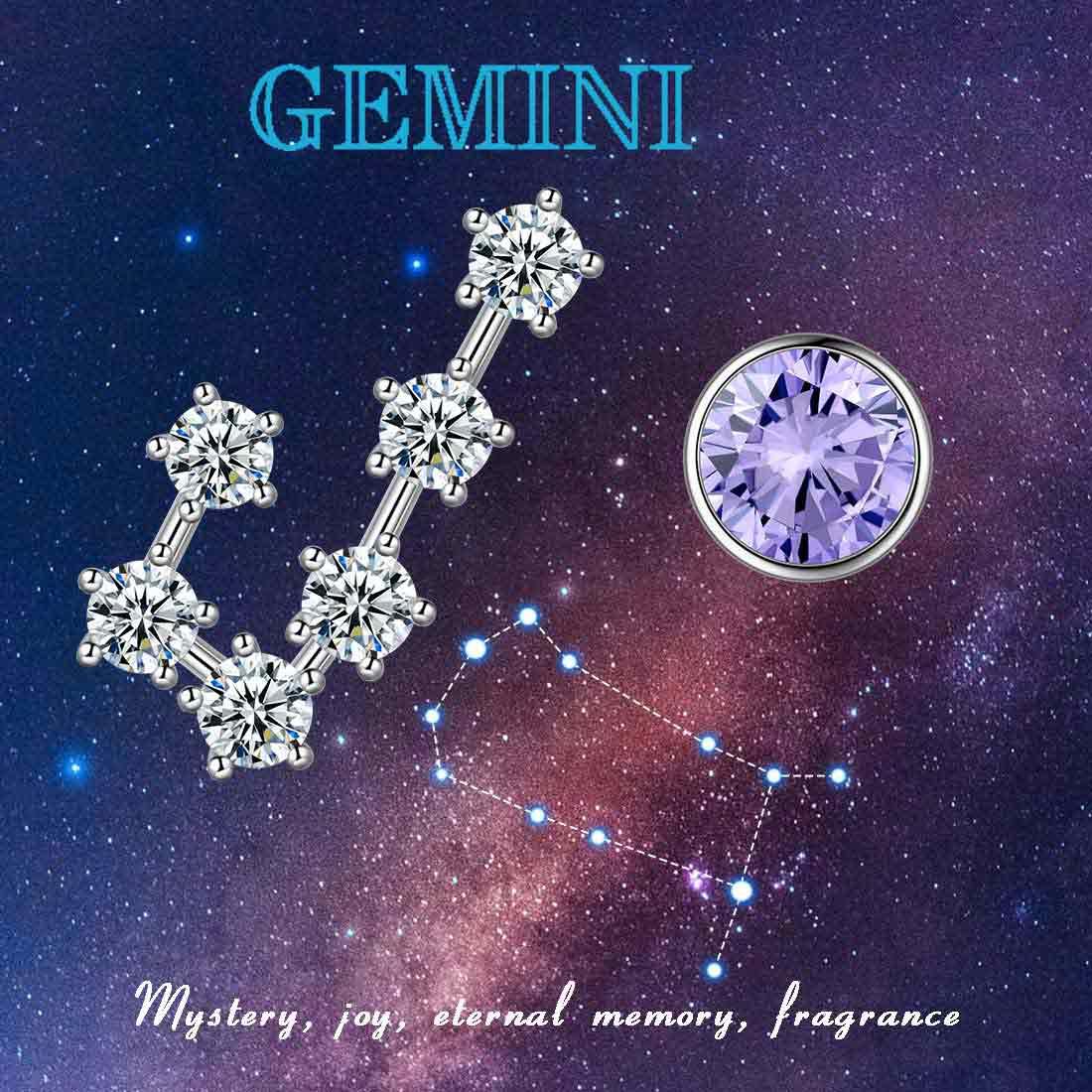 Gemini Earrings June Birthstone Zodiac Studs - Earrings - Aurora Tears