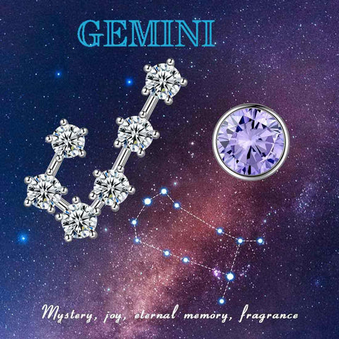 Gemini Earrings June Birthstone Zodiac Studs - Earrings - Aurora Tears