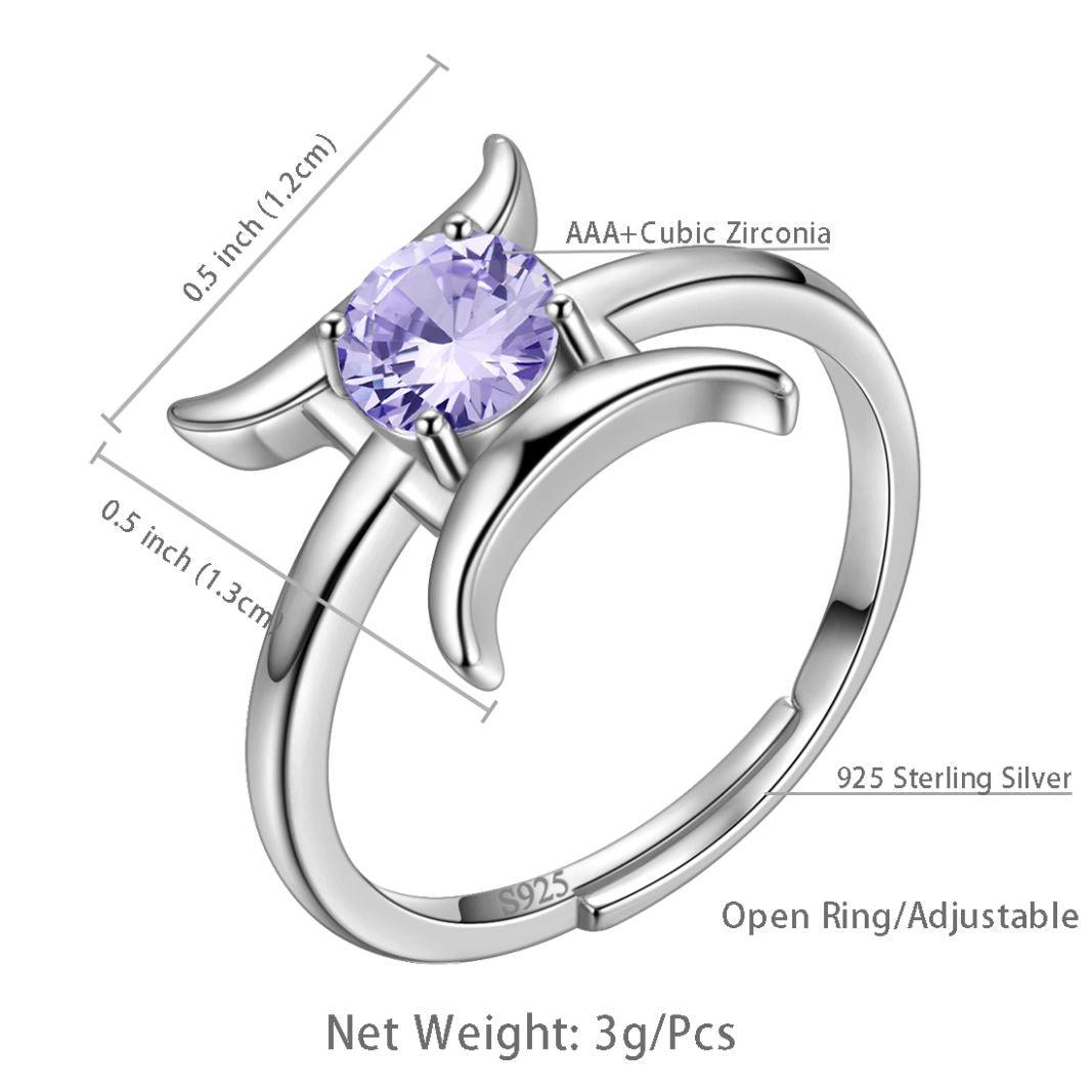 Gemini Ring June Alexandrite Birthstone Zodiac - Rings - Aurora Tears