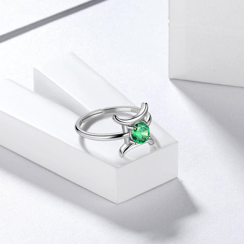 Gemini Ring May Emerald Birthstone Zodiac - Rings - Aurora Tears