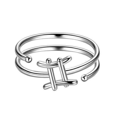 Gemini Rings Zodiac Sign Jewelry 925 Sterling Silver - Rings - Aurora Tears