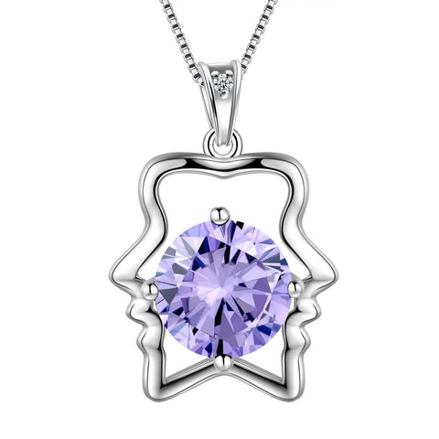 Zodiac Gemini Necklace June Birthstone Pendant Crystal - Necklaces - Aurora Tears