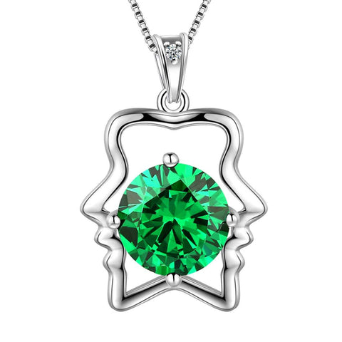 Zodiac Gemini Necklace May Birthstone Pendant Crystal - Necklaces - Aurora Tears