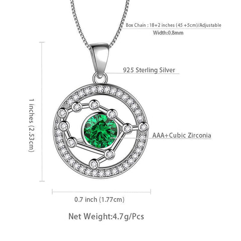 Zodiac Gemini Necklace May Birthstone Pendant - Necklaces - Aurora Tears