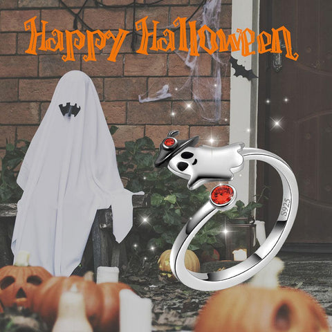 Ghost Ring Halloween Jewelry 925 Sterling Silver - Rings - Aurora Tears