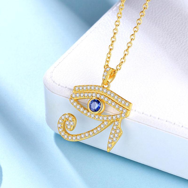 Egyptian Eye of Horus Necklace Pendant Charm 925 Sterling Silver - Necklaces - Aurora Tears