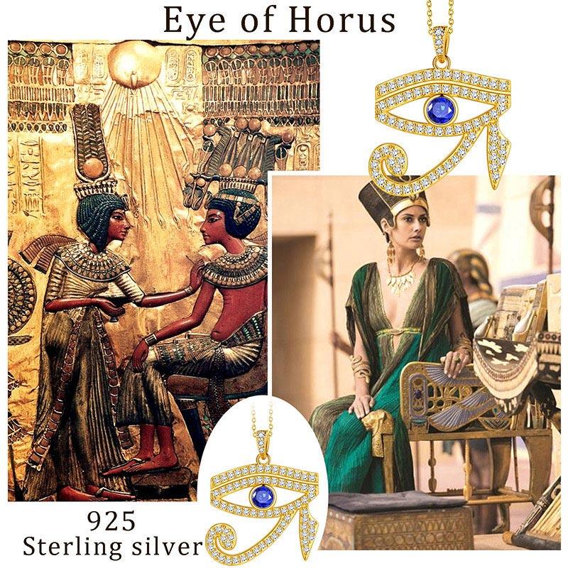 Egyptian Eye of Horus Necklace Pendant Charm 925 Sterling Silver - Necklaces - Aurora Tears