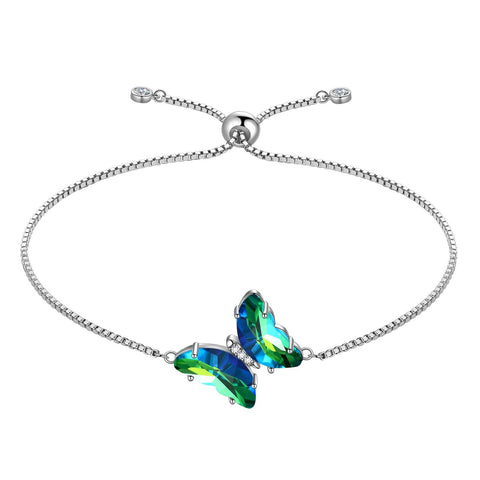 Green Butterfly Bracelet May Emerald Birthstone - Bracelet - Aurora Tears
