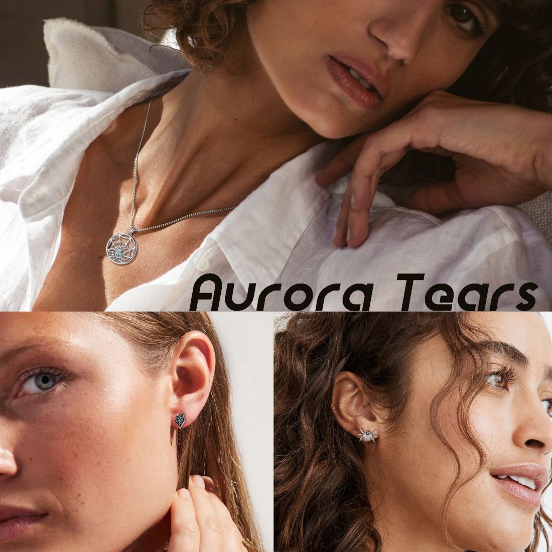 Halloween Spider Jewelry Set Earrings Necklace 925 Sterling Silver - Jewelry Set - Aurora Tears Jewelry