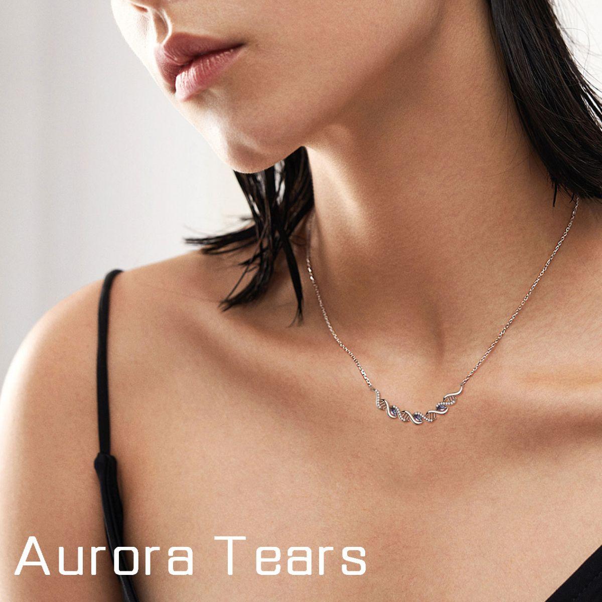 Infinity Spiral DNA Double Helix Necklaces Sterling Silver - Necklaces - Aurora Tears