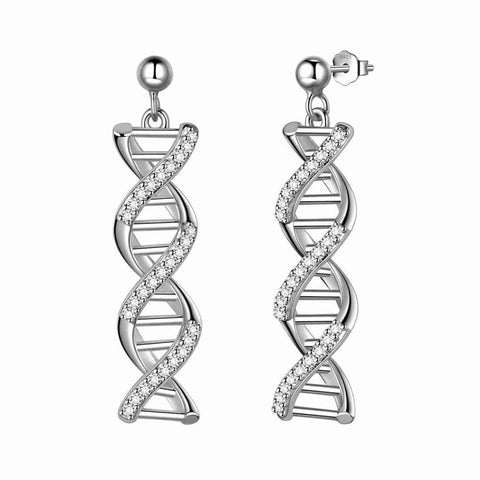 Infinity Spiral DNA Double Helix Dangle Drop Earrings Aurora Tears
