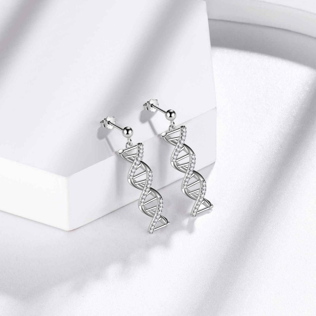 Infinity Spiral DNA Double Helix Drop Earrings Aurora Tears - Earrings - Aurora Tears Jewelry