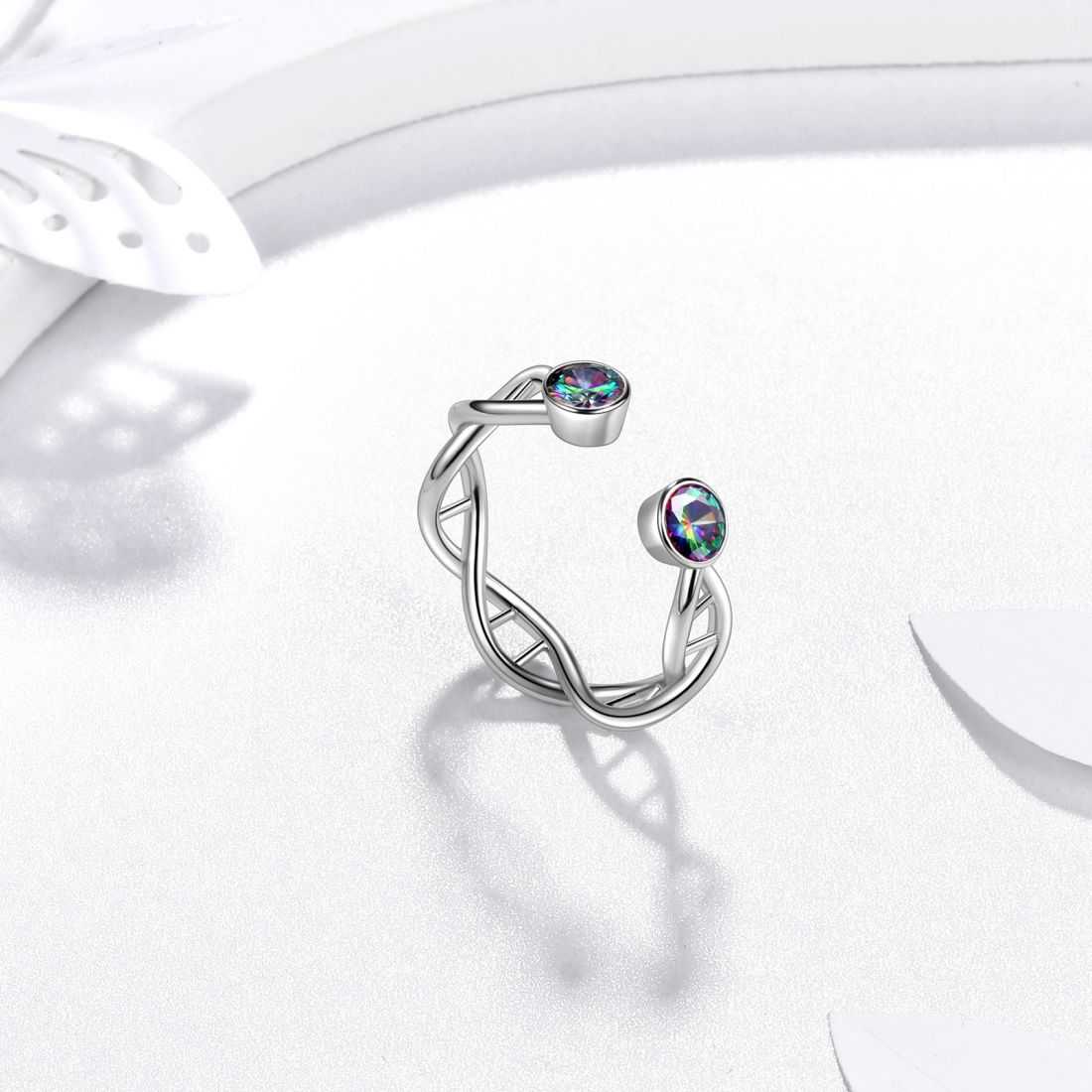 Infinity Spiral DNA Double Helix Rings Aurora Tears - Rings - Aurora Tears Jewelry