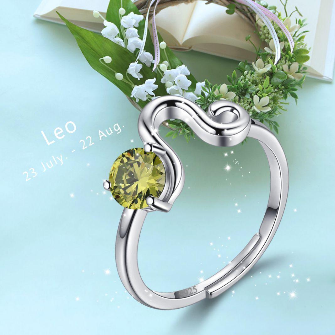 Leo Ring August Peridot Birthstone Zodiac - Rings - Aurora Tears