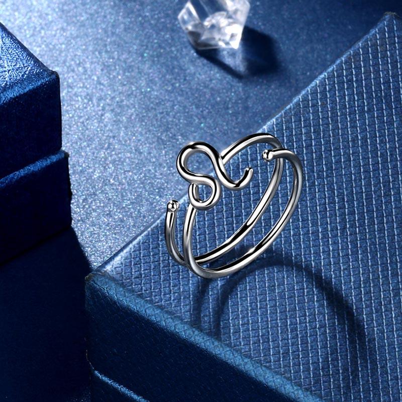 Leo Rings Zodiac Sign Jewelry 925 Sterling Silver - Rings - Aurora Tears
