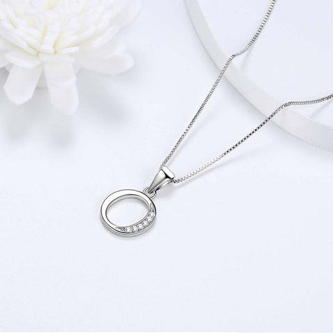 Letter O Initial Necklaces 925 Sterling Silver - Necklaces - Aurora Tears Jewelry