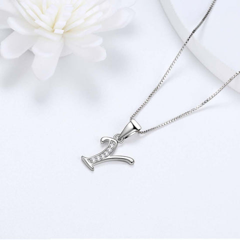 Letter Y Initial Necklaces 925 Sterling Silver - Necklaces - Aurora Tears Jewelry