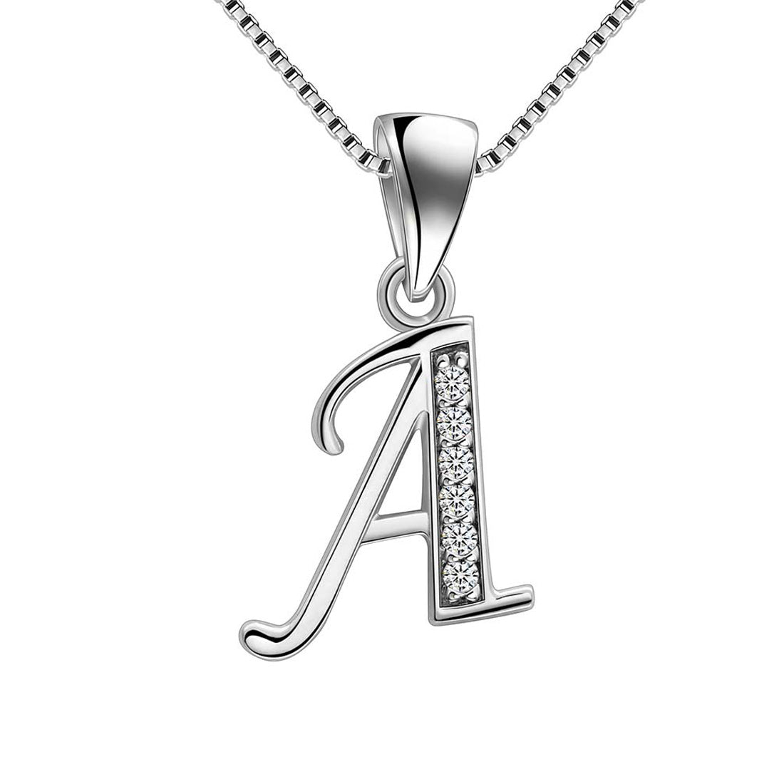 Letter A Initial Necklaces 925 Sterling Silver - Necklaces - Aurora Tears Jewelry