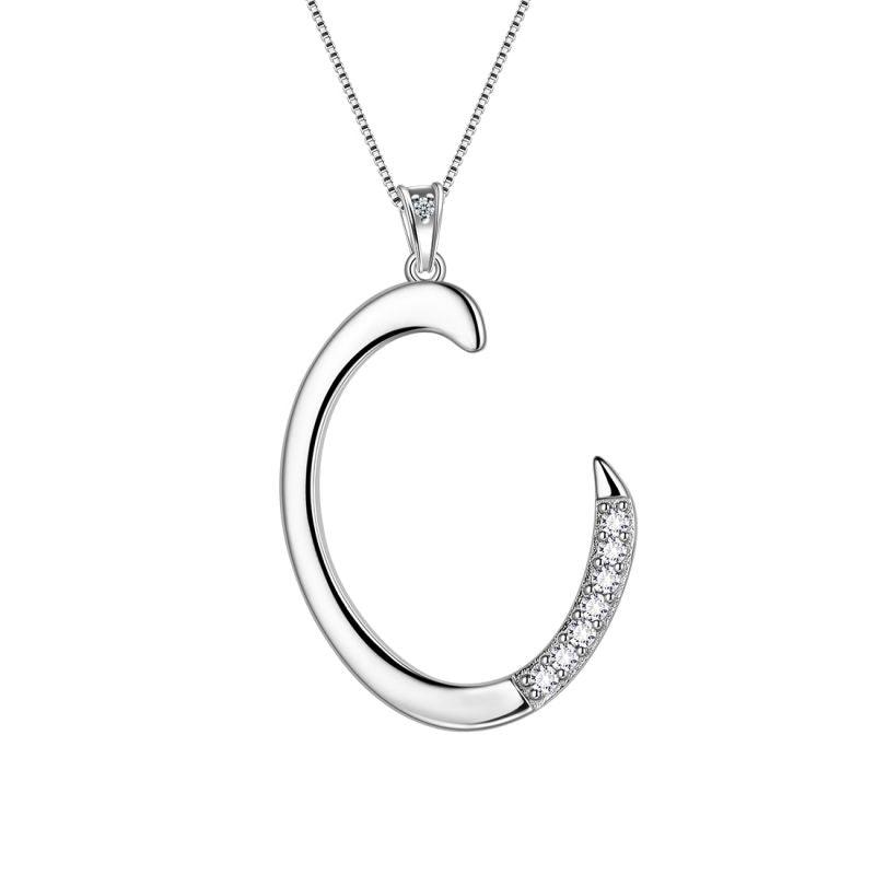 Letter Initial C Necklaces Pendant Chain 925 Sterling Silver - Necklaces - Aurora Tears