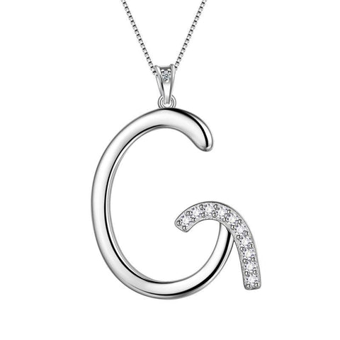 Letter Initial G Necklaces Pendant Chain 925 Sterling Silver - Necklaces - Aurora Tears