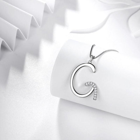 Letter Initial G Necklaces Pendant Chain 925 Sterling Silver - Necklaces - Aurora Tears