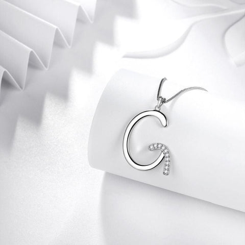 Letter Initial G Necklaces Pendant Chain 925 Sterling Silver - Necklaces - Aurora Tears