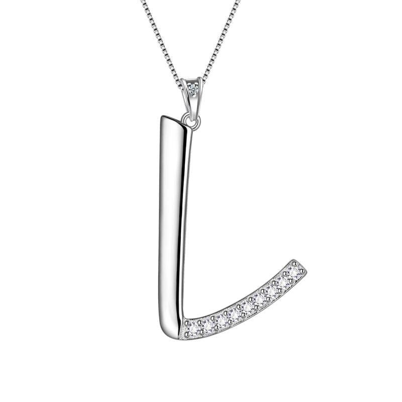 Letter Initial L Necklaces Pendant Chain 925 Sterling Silver - Necklaces - Aurora Tears