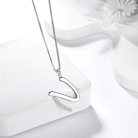 Letter Initial N Necklaces Pendant Chain 925 Sterling Silver - Necklaces - Aurora Tears