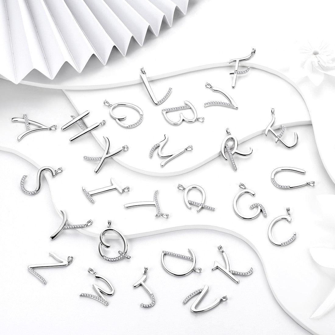 Letter Initial G Necklaces Pendant Chain 925 Sterling Silver - Necklaces - Aurora Tears