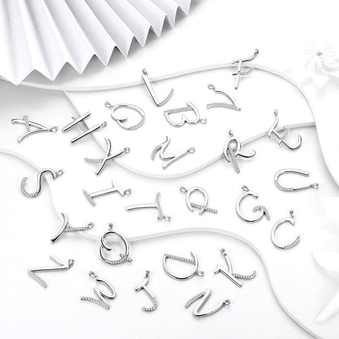 Letter Initial I Necklaces Pendant Chain 925 Sterling Silver - Necklaces - Aurora Tears