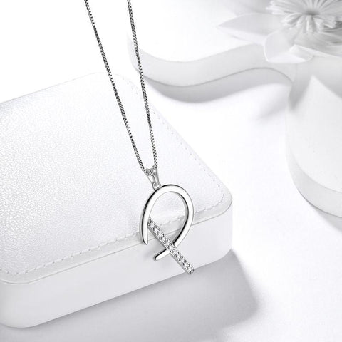 Letter Initial P Necklaces Pendant Chain 925 Sterling Silver - Necklaces - Aurora Tears